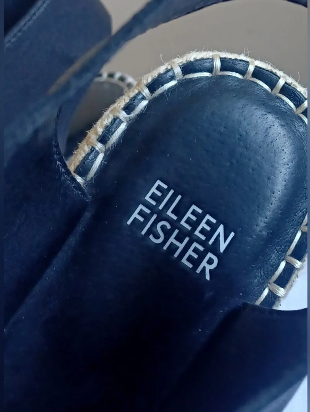 EILEEN FISHER Weslia Espadrille Wedge Sandal In Black 9.5